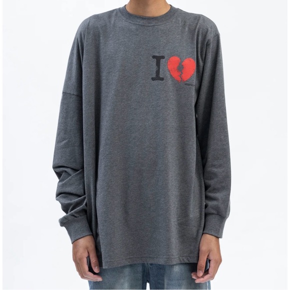 Magliano Other - Magliano “I Suffer” gray long-sleeved asymmetrical t-shirt